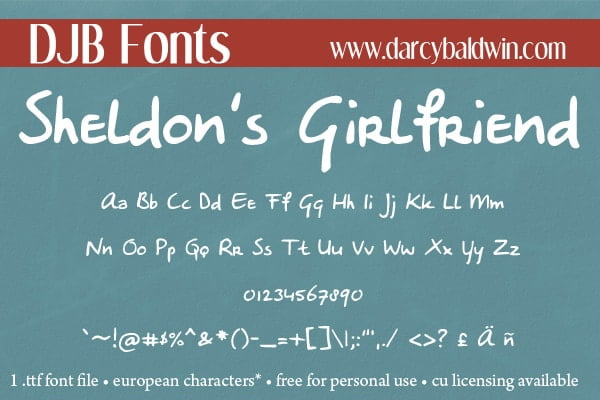 Djbfonts Sheldonsgirlfriend4