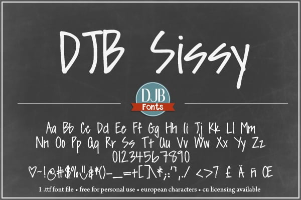 Djbfonts Sissy3a