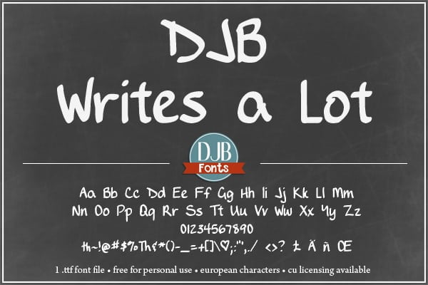 Djbfonts Writesalot3