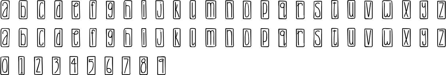 Djb Lemon Head Outlined Character Map