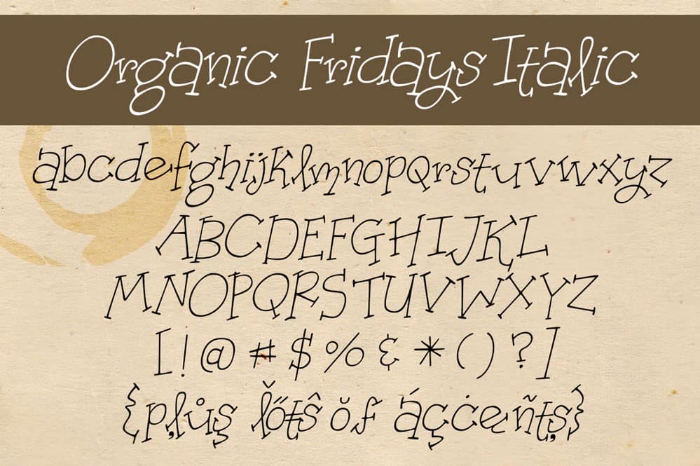 Organic Fridays Letters Italic