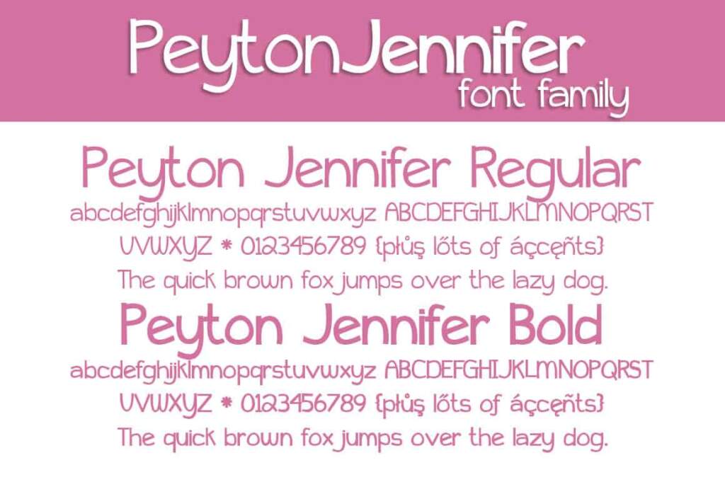 Peyton Jennifer Font Family Letters