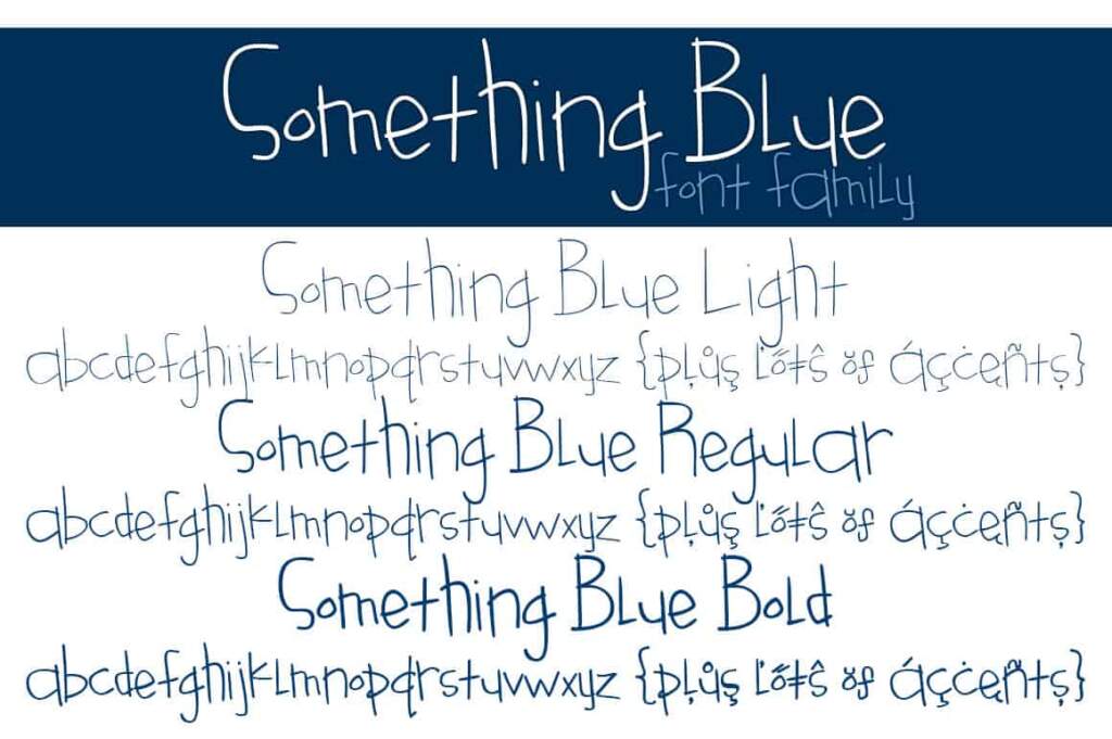 Something Blue Font Family Letters