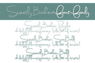 Sweetly Broken Font Family Letters