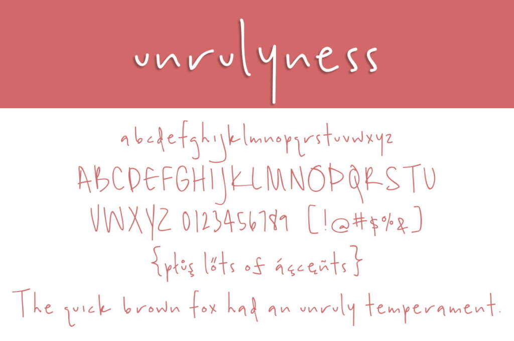 Unrulyness Font Letters