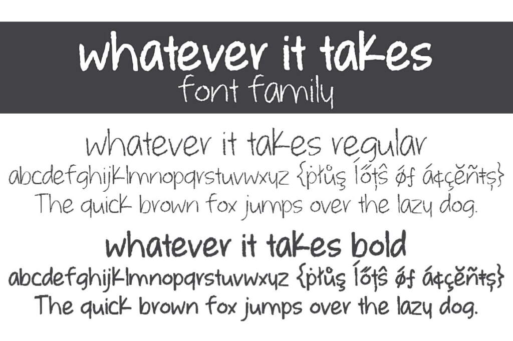 Whatever It Takes Letters Font Family