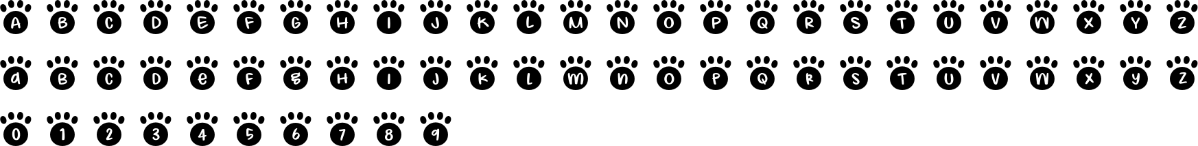 Pitter Paws Character Map