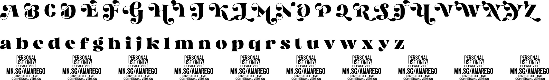 Amarego Character Map