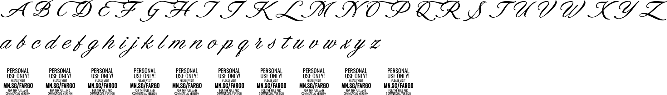 Fargo Font Character Map
