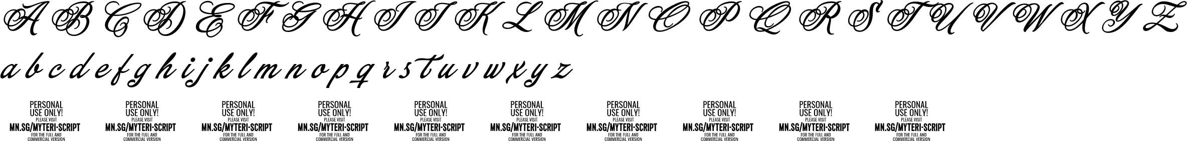 Myteri Script Character Map