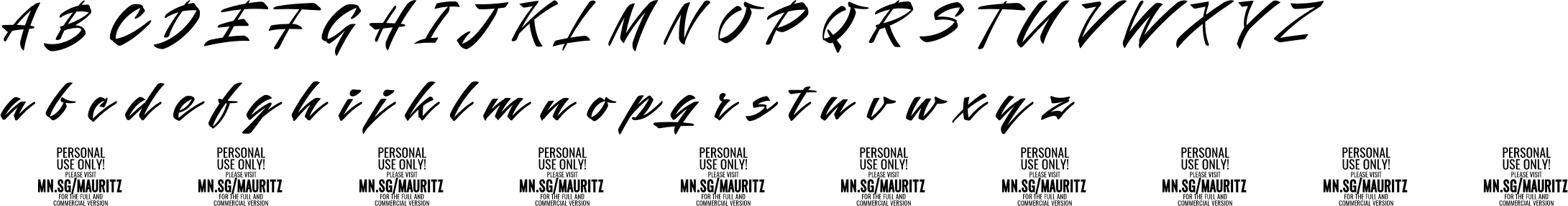 Mauritz Font Character Map