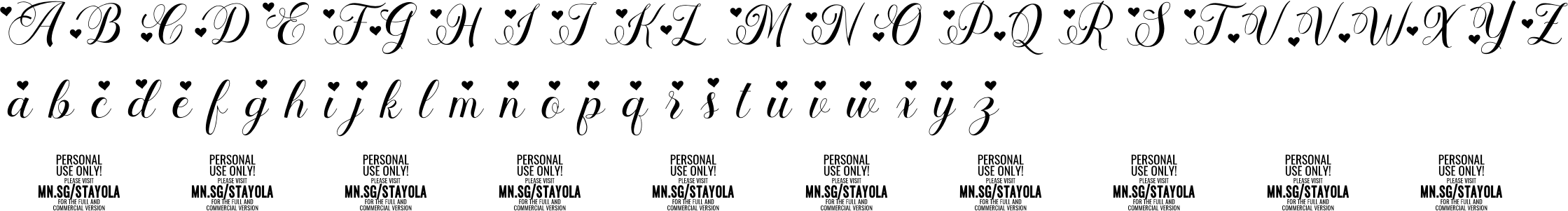 Stayola Character Map