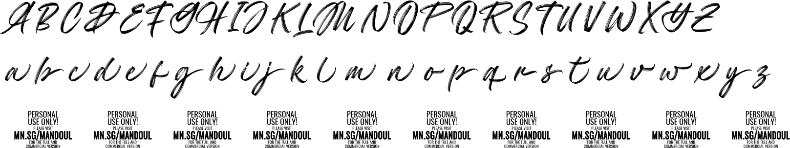 Mandoul Brush Character Map