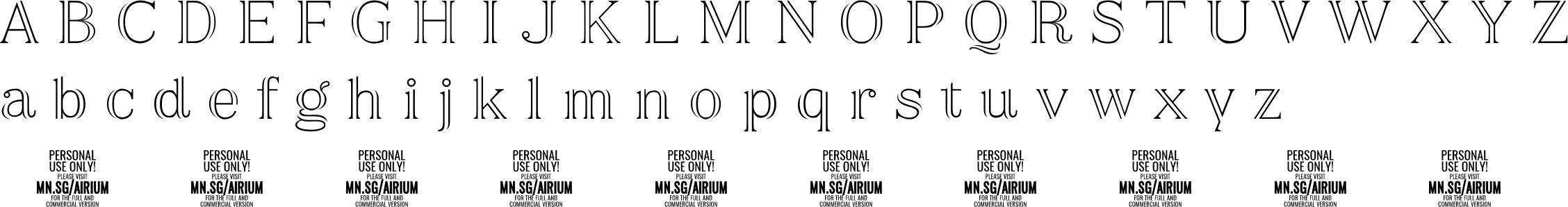 Airium Font Character Map