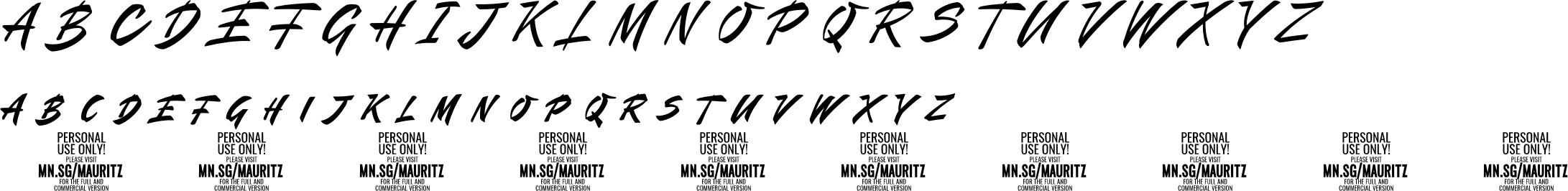 Mauritz Caps Character Map