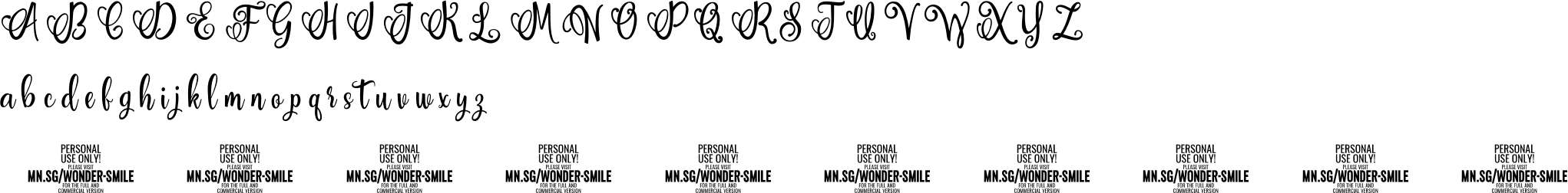 Wonder Smile Character Map