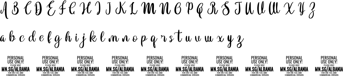 Albania Font Character Map