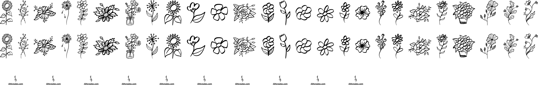 Garden Flowers Character Map