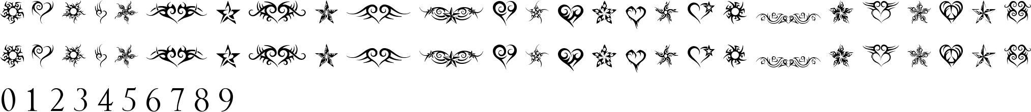 Hearts And Stars Character Map