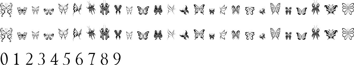 Tribal Butterflies Character Map