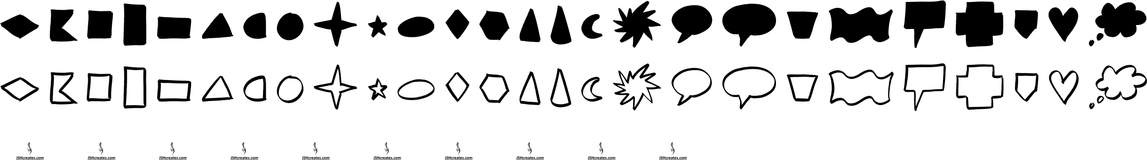 Brush Shapes Character Map