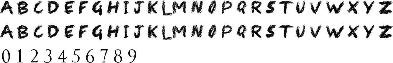 Black Crayon Character Map