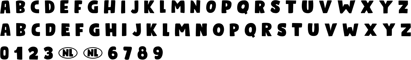 Bumper Sticker Character Map