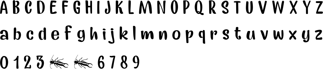 Earworm Font Character Map