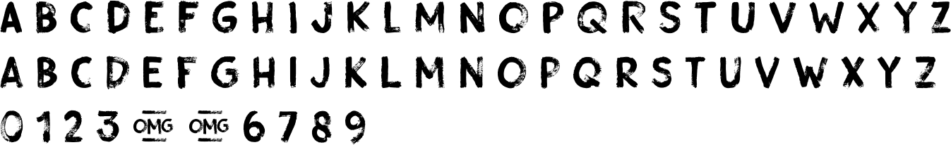 Gobsmacked Font Character Map