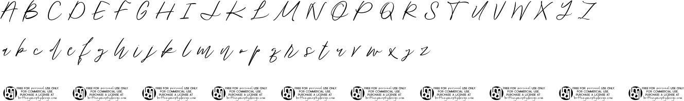 Bjornsson Signature Font Character Map