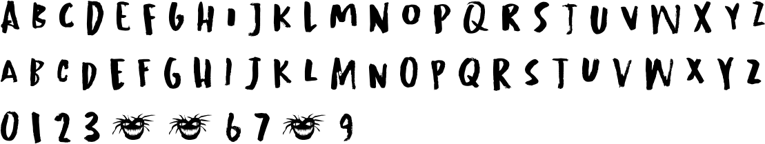 Grindylow Font Character Map
