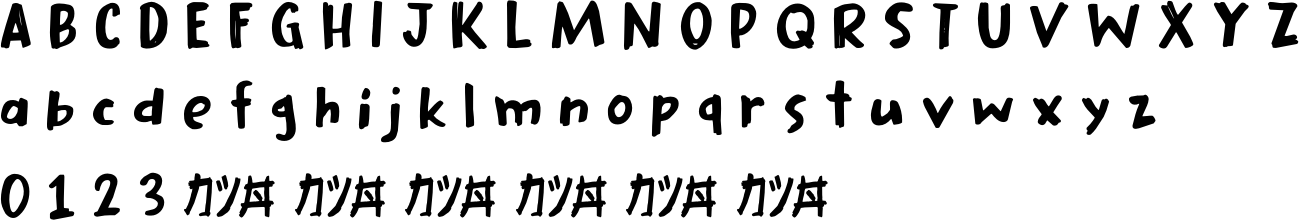 Katsudon Font Character Map