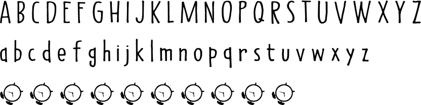 Lazy Morning Font Character Map