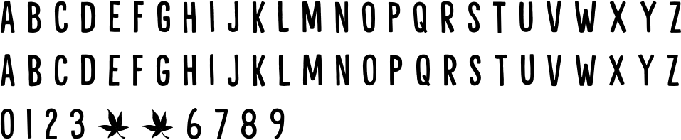 Liquid Amber Font Character Map