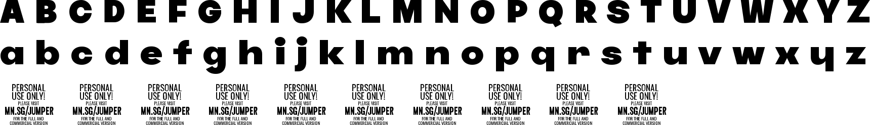 Jumper Font Character Map
