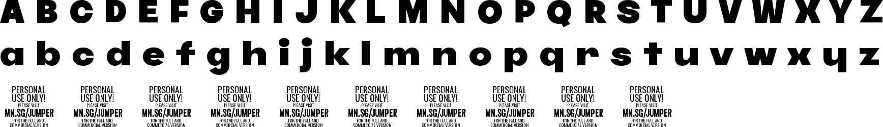 Jumper Font Character Map