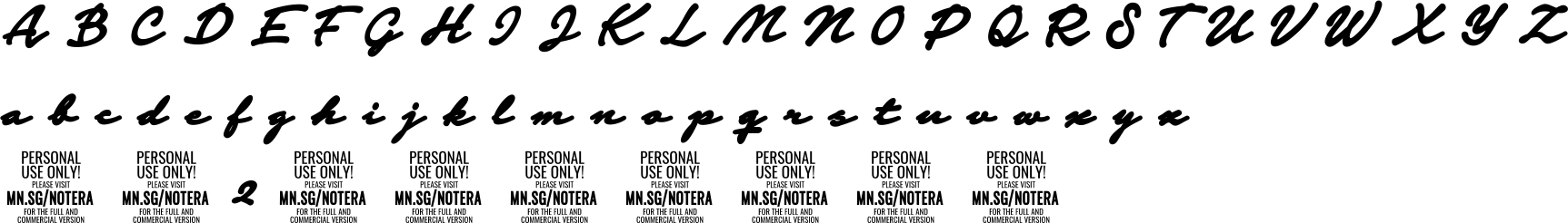 Notera 2 Font Character Map