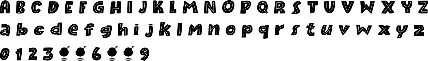 Raspberry Sherbet Font Character Map