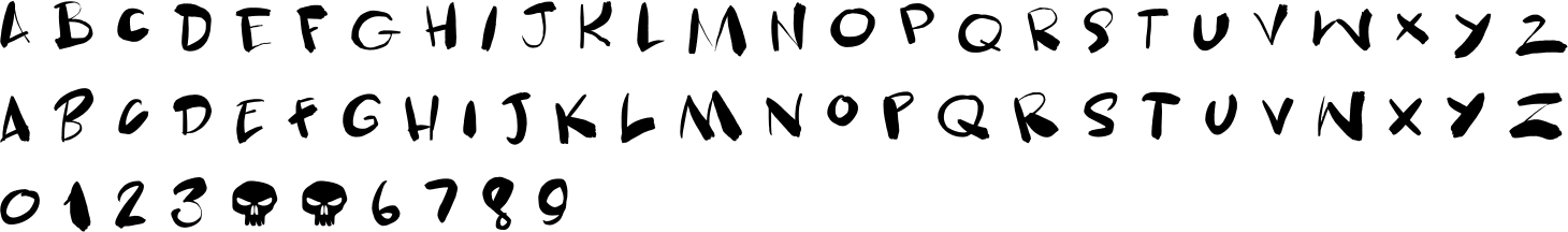Skulduggery Font Character Map