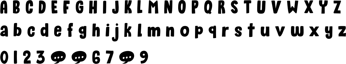 Sound Bubble Font Character Map