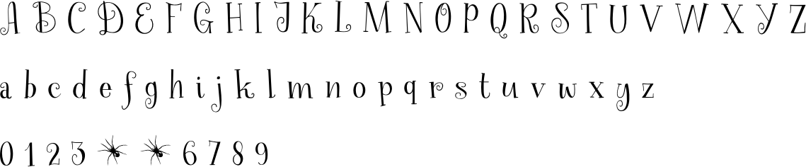 Spinnenkop Font Character Map
