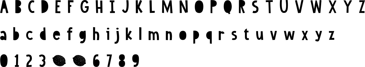 Sweet Lemon Font Character Map
