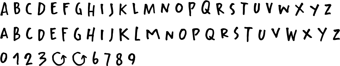 Widdershins Font Character Map