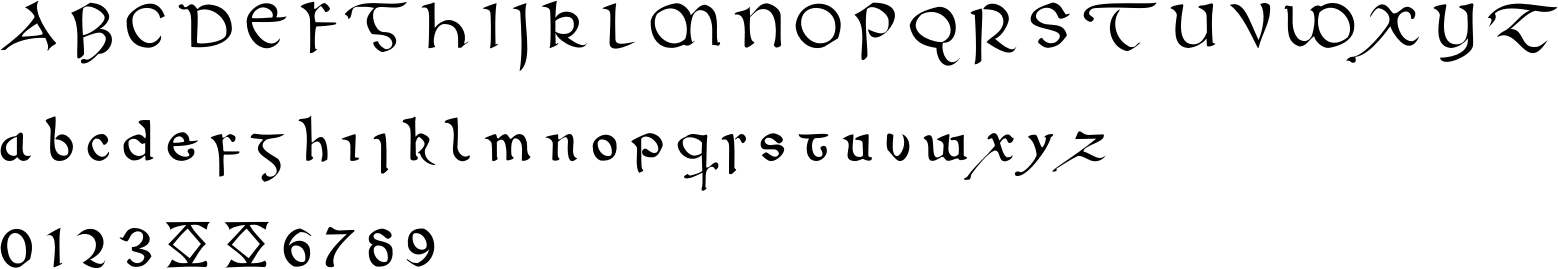 Wintanceastre Font Character Map