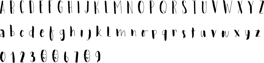 Woebegone Font Character Map