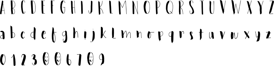 Woebegone Font Character Map