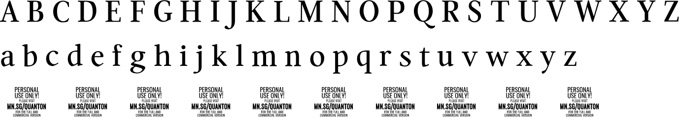 Quanton Font Character Map