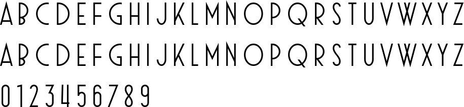 Crescendo Font Character Map