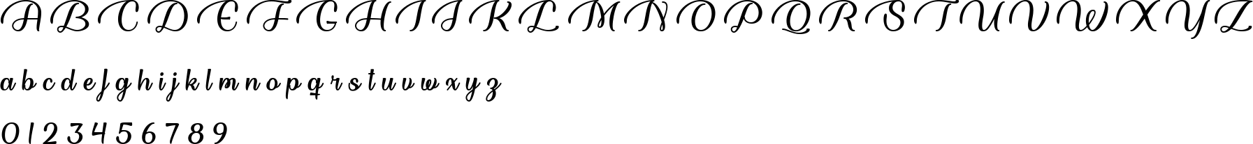 Dream Her Font Character Map