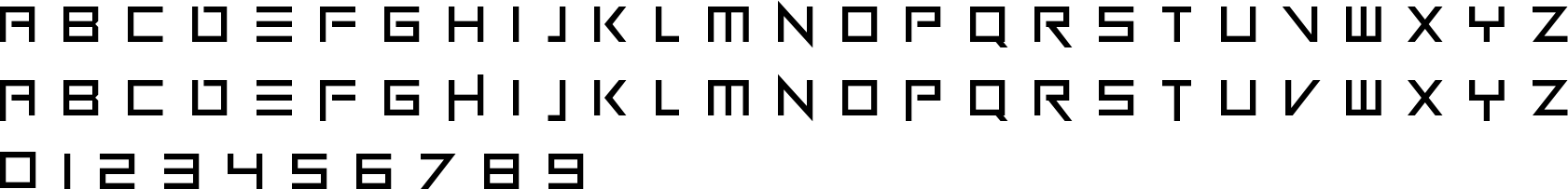Neon Zone Font Character Map